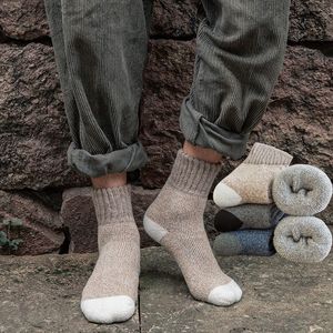 Athletic Socks Men Winter Plus Velvet Thickening Cold Briefs Wool Retro Terry Warm Cotton L220905