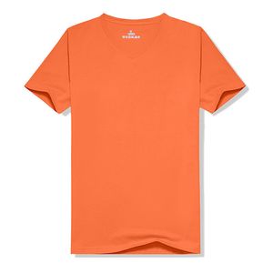 新しいスポーツアウトドア衣料品ファンは夏のメンズ半袖オレンジ色のアイスシルクコットン服ボトムシャツ
