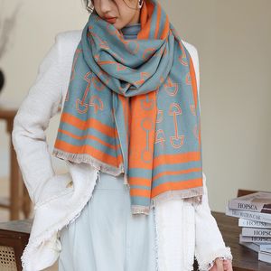 Designer Seidenschal Klimaanlage Schal Äußere Winter Warme Schals Frauen Koreanische Doppelseitige Nachahmung Kaschmir Schal