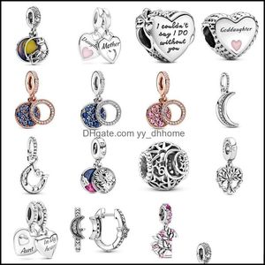 Silver Fit Pandora Armband Mother Daughter Heart Charms Sier 925 Originalp￤rlor f￶r smycken som g￶r Sterling Diy Women Drop Yydhome Dhwo2
