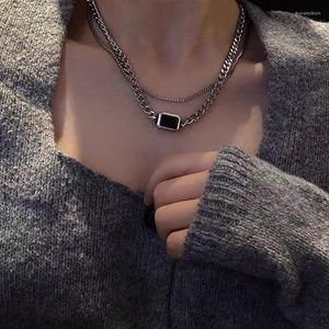 Cadeias de pescoço de gargantilhas colar de aço inoxidável para homens mulheres Chain Chekers Chekers punk cadeado jóias góticas