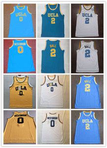Jerseys de basquete da NCAA Men UC Bruins College Russell 0 Westbrook Lonzo 2 Bola Reggie 31 Miller 32 Walton 42 Love Top Quality