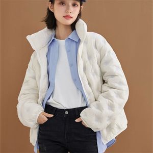 Women's Down Parkas INMAN Women's Winter Down Jacket Windproof Stand Collar Loose Cute Little 90 suede Short Women Down Coat 220906