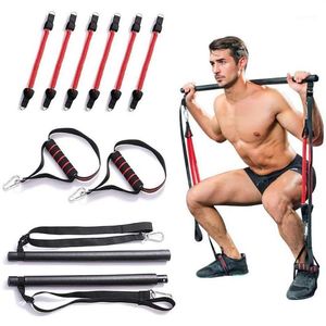Wholesale leg stretch bands resale online - Portable Home Gym Pilates Bar System Full Body Leg Stretch Strap Workout Equipment Training Yoga Kit Fitness Resistance Bands A1201n