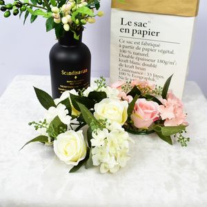 Finta vegetazione floreale in stile europeo simulazione di fiore candelasticch decorazione rosa ghirlanda decorazione natalizia di prezi del matrimonio composizione di matrimoni j220906