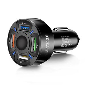 QC3.0 Quick 4-Port USB Car Phone Charger Adattatore per auto multifunzione per iPhone Samsung GPS iPad Tablet Dispositivo Android