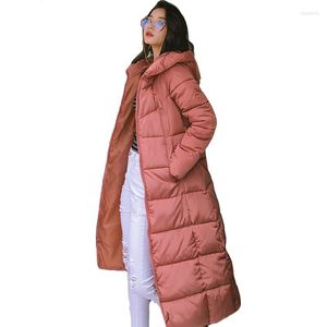 Женские траншеи Coats Winter Women Jacket x-Long Parkas с капюшоном хлопчатобумажные женские пальто высококачественное теплый переход женская парка