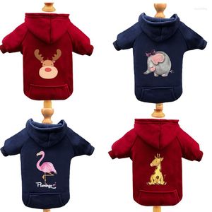 Vestuário para cães girafa elefante girafa Flamingo Put Polloge Design de capuz de inverno Sphinx Roupa de gato grossa e quente moletom pequeno