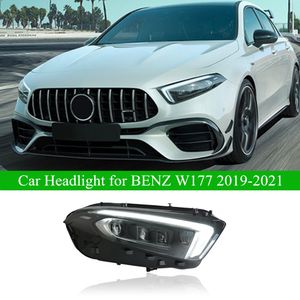 ベンツのためのカーライタイムランニングヘッドライトAクラスW177 LEDヘッドライト2019-2021 A180 A200 A220ターンシグナルランプ