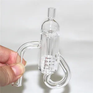 NOVO FUMO FUMO 10mm 14mm Male Diamond Knot Loop Quartz Banger com tampa de carboidrato de vidro transparente para cachimbo de água Bong Dab Rig