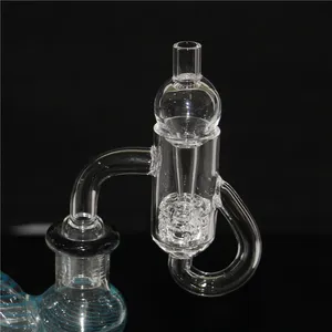 Smoking quartz banger set Quartz Cap And Pill Seamless Welded Beveled Edge Sandblasting Slurpers Nails For Glass Bongs Rigs