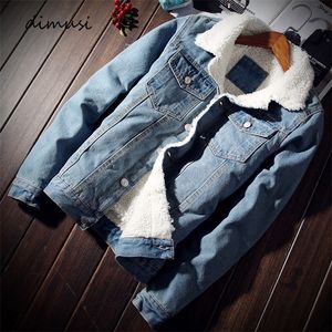 Men's Jackets DIMUSI Winter s Denim Fashion Fleece Thick Warm Jeans Jacket Casual Slim Outwear Windbreaker Cowboy Coats 6XL 220905