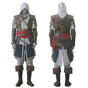 Bühnenkleidung Assassinen Cosplay Edward Come Creed Black Flag Kenway Männer Frauen Uniform Outfits Komplette Anpassung Anzug Halloween Party T220905