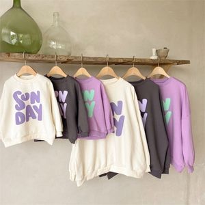 Family Matching Outfits MILANCEL Spring Mother Kids Hoodie Letter Print Family Look Korean Casual Family Matching Outfits 220905