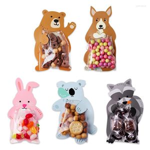 Gift Wrap 50Pcs Cartoon Cookie Plastic Bags Candy Chocolate Dessert Snake For Birthday Wedding Party Packing DIY Package
