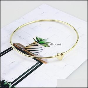 Bangle New Arrival Charm Bangle Eu Style Gold Love Heart Shaped Bracelets Bangles Women With Mini 106 M2 Drop Delivery 2021 J Yydhhome Dhkbv