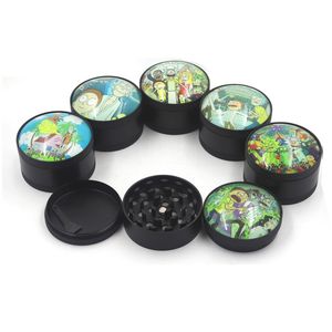 Cartoon Herb Tobacco Grinder Smoking 3D Design Metal Hand Shredder Cutting Leaves Grind Device Multi Color Mill Machine 50mm Daimeter