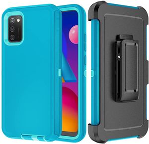 Telefonfodral för Samsung S8 S9 Plus A10 A01 A02 A03 A20 A30 A50 A11 A12 A13 A21 A20S med kraftig stötbeständig anti-drop bältesklipp Kickstand Defender Protective Cover