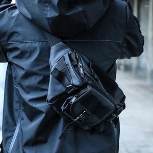 Bel Çantaları Açık Taktik Paketi Sokak Giyim Fonksiyonel Göğüs Çantası Erkekler Kamp Yürüyüş Moda Çantası Omuz