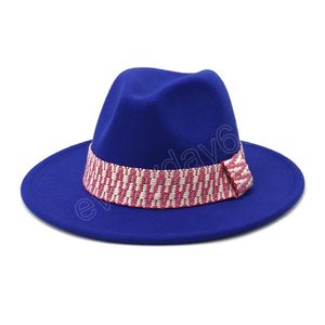 Cappelli Fedora rosa con nastro colorato in tessuto Fascinator da donna Cappello da festa Panama Church Jazz Cap Chapeu Feminino