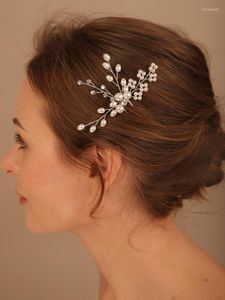 Copricapo Perla Cristallo Sposa Headpins Moda Matrimonio Spille per capelli Diademi Accessori per feste da ballo Gioielli per copricapo da sposa