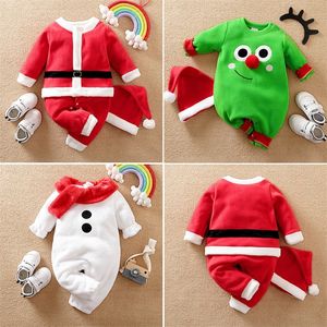 Rompers My First Christmas Born Baby Bodysuits Clothes Ropa Toddler Girl Red Long Short Romper Jumpsuit Outfit Christmas Gifts 220905