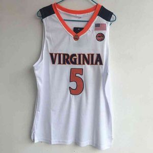 Maglia da basket da uomo Virginia # 5 Kyle Guy College T-shirt oversize maglia estiva da allenamento con scollo a V T-shirt fitness