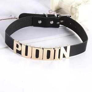 Charker Suicide Squad Squad Collar Colar Letter Palhaço de couro