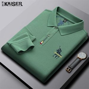 Herren-Poloshirts für Herren, Herbst-Tenis-Passform, bestickte Baumwolle, langärmelig, modisch, lässig, Business-Hemd, Polo-Homme 220905