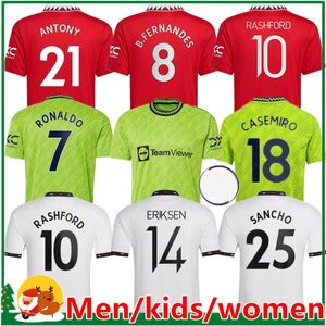 22 Man Utd Soccer Jersey Casemiro Sancho Rashford Eriksen Ronaldos Antony Kids Kit Men Women Football Shirt Fans Player Version