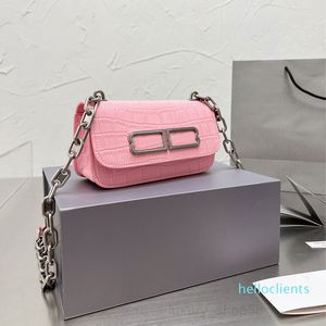 2022 neue Mode Umhängetasche Mini Heavy Chain Crobody Taschen Frauen Alligator Candy Bag Shouder Flap Clutch Geldbörse Leder Mode Doppelbuchstabe Magnetische Haspe Tasche