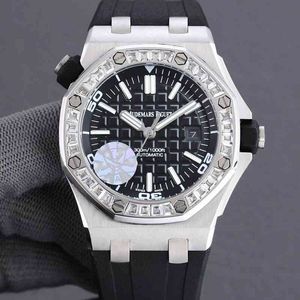 Roya1 0ak offshore -serie Fine Steel Case Octagonal Tough Guy Luxury Diamond Ring Mens Mechanical Watch