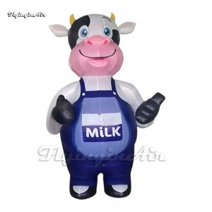 Mucca da latte gonfiabile della mucca da latte di pubblicità sveglia del pallone da 3 m della mascotte animale del fumetto per l'evento