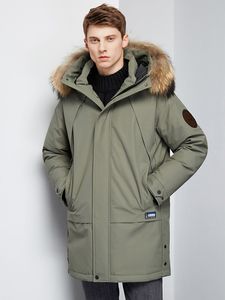 Herren-Daunenparka -30 Grad, großer Pelzkragen, weiße Ente, Daunenjacke, dicker Winter-Mann-warmer Parka, winddicht, Top-Qualität, große Taschen, 220906