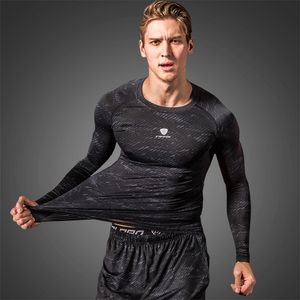 Camisetas masculinas camiseta de compress￣o seca masculino masculino de fitness de fitness de mangas compridas camisa de gin￡stica de gin￡stica camiseta