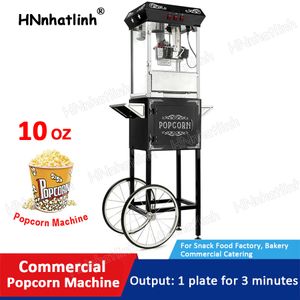 Equipamento de processamento de alimentos Black Popcorn Maker Professional Cart 10 oz Kettle faz até 32 xícaras de cinema vintage de pipoca com luz interior