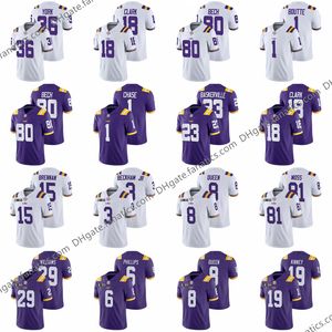 Travin Dural NCAA LSU Tigers College Football Jersey Custom Jarvis Landry Chase Joe Burrow Justin Jefferson Clyde Edwards Helaire Derrius Guice Beckham Jr.