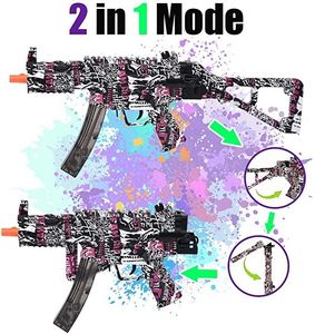 Amazon Hot Splash Water Drop MP5 Submachine Toy Gun 2 in 1 Manual Buckle Plate High Speed Automatic Launch Outdoor Game