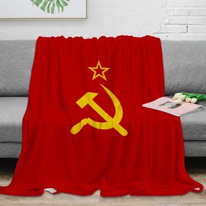 Coperte Bandiera dell'URSS Coperta da tiro Calda microfibra Vendita Flanella per letti Decorazioni per la casa all'ingrosso