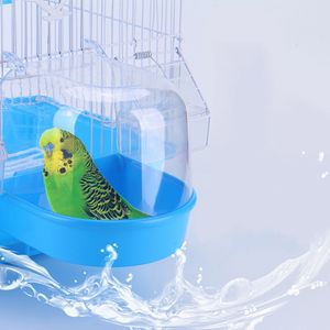 Parrot Parrot wisząca klatka przezroczystą wannę do kąpieli pudełko prysznicowe wystrój wanna Q2