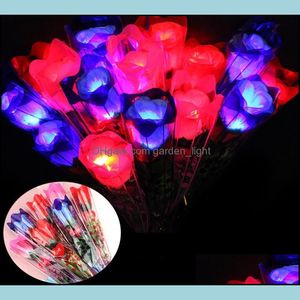 Flores decorativas coronas de flores LED Up Flower Rose Brillaci￳n Valent￭n D￭a Decoraci￳n de la boda Flores falsas suministros de fiesta deco soif dhnyo