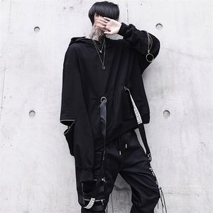 Mens Hoodies Sweatshirts Emo Siyah Hoodie Alt Sweatshirt Hood Sonbahar Teknik Giyim Punk Gotik Darkwear Hoodie Sweatshirts Street Giyim Hip Hop Harhjuku Giysileri 220905