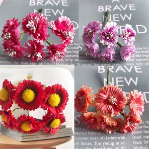 Faux Floral Greenery Artificial Sunflower Flower Silk Fake Flower Wedding Party Home Decoration Flower Bouquet Wreath Diy Scrapbook J220906