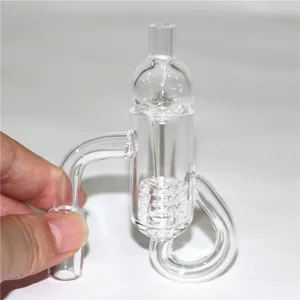 Rauchen Diamond Knot Loop Quarz Bangers mit Glas-Vergaserkappe 10 mm 14 mm Außengelenk Quarz Banger Nägel für Wasserpfeifenbongs Dab Rigs