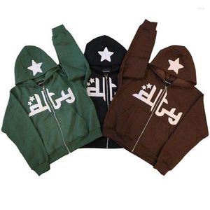 Männer Hoodies Zip Hoodie Harajuku Star Print Goth Übergroßen Sweatshirt Lose Zipper 2022 Frauen Vintage Jacke Streetwear Y2k Kleiden top