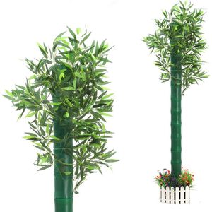 Fiori decorativi 2 pezzi/10 pezzi foglie di bambù verde artificiale piante finte simulazione arte casa el decorazione dell'ufficio