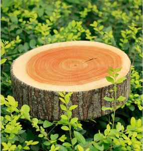 Kissen 1 Stück stumpfförmige dekorative Kissen, niedliche runde Holzmaserung, weicher Plüsch, Stuhlsitzkissen, Heim- und Autodekoration