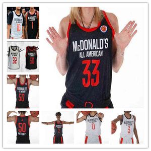 College Wears Custom 2011 Men Basketball McDonald's All-American Jersey Cole Anthony Scottie Lewis Josh Green Oscar Tshiebwe Precious Achiuw