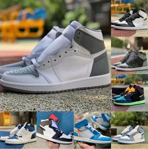 Men Women Basketball Shoes Running Shoe High OG Military Blue Electro Orange UNC Patent Court Purple Chicago Obsidian Men Sports Sneakers