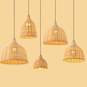 Kolye lambaları Güneydoğu Asya Bambu Işıklar Restoran Kafe Işık Armatürleri Bar Asma Yatak Odası Led Aydınlatma Kapalı Lamba